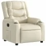 Sillón reclinable eléctrico de cuero sintético crema de , Sillones - Ref: Foro24-3206544, Precio: 303,36 €, Descuento: -5%%