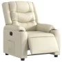 Sillón reclinable eléctrico de cuero sintético crema de , Sillones - Ref: Foro24-3206544, Precio: 303,36 €, Descuento: -5%%