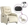 Sillón reclinable eléctrico de cuero sintético crema de , Sillones - Ref: Foro24-3206544, Precio: 303,36 €, Descuento: -5%%