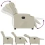 Sillón reclinable eléctrico de cuero sintético crema de , Sillones - Ref: Foro24-3206544, Precio: 303,36 €, Descuento: -5%%