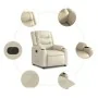 Sillón reclinable eléctrico de cuero sintético crema de , Sillones - Ref: Foro24-3206544, Precio: 303,36 €, Descuento: -5%%