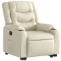 Sillón reclinable elevable cuero artificial color crema de , Sillones - Ref: Foro24-3206552, Precio: 335,71 €, Descuento: -5%%