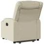Sillón reclinable elevable cuero artificial color crema de , Sillones - Ref: Foro24-3206552, Precio: 335,71 €, Descuento: -5%%