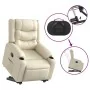 Sillón reclinable elevable cuero artificial color crema de , Sillones - Ref: Foro24-3206552, Precio: 335,71 €, Descuento: -5%%