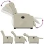 Sillón reclinable elevable cuero artificial color crema de , Sillones - Ref: Foro24-3206552, Precio: 335,71 €, Descuento: -5%%