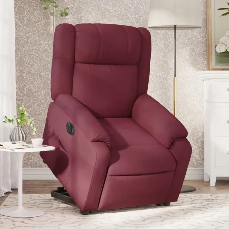 Sillón eléctrico reclinable elevable de tela rojo tinto | Foru.es | Tu tienda online para hogar, jardín y más Foro24.es