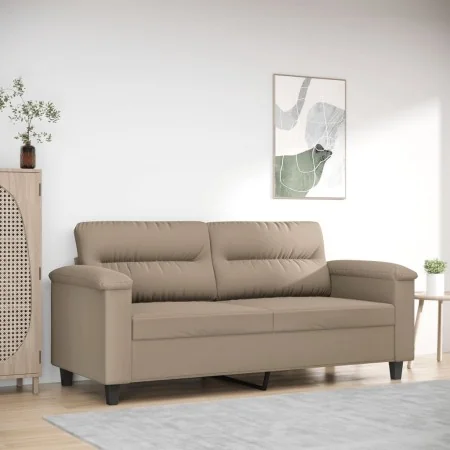 Sofá de 2 plazas de tela microfibra gris taupe 140 cm | Foru.es | Tu tienda online para hogar, jardín y más Foro24.es