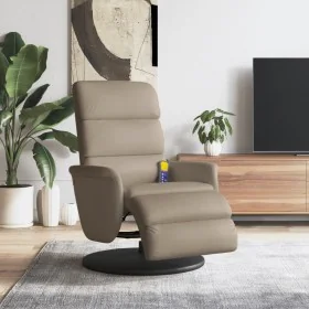 Sillón reclinable masaje reposapiés cuero sintético capuchino de , Sillones - Ref: Foro24-356728, Precio: 257,92 €, Descuento...