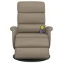 Sillón reclinable masaje reposapiés cuero sintético capuchino de , Sillones - Ref: Foro24-356728, Precio: 257,92 €, Descuento...