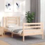 Estructura de cama con cabecero madera maciza 90x200 cm de vidaXL, Camas y somieres - Ref: Foro24-3194686, Precio: 89,29 €, D...