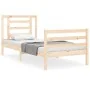Estructura de cama con cabecero madera maciza 90x200 cm de vidaXL, Camas y somieres - Ref: Foro24-3194686, Precio: 89,29 €, D...