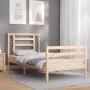 Estructura de cama con cabecero madera maciza 90x200 cm de vidaXL, Camas y somieres - Ref: Foro24-3194686, Precio: 89,29 €, D...