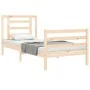Estructura de cama con cabecero madera maciza 90x200 cm de vidaXL, Camas y somieres - Ref: Foro24-3194686, Precio: 89,29 €, D...
