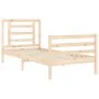 Estructura de cama con cabecero madera maciza 90x200 cm de vidaXL, Camas y somieres - Ref: Foro24-3194686, Precio: 89,29 €, D...