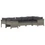 Set de muebles de jardín 7 pzas y cojines ratán sintético gris de vidaXL, Conjuntos de jardín - Ref: Foro24-3187302, Precio: ...