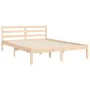 Bed frame with solid wood headboard 140x200 cm by vidaXL, Beds and slatted bases - Ref: Foro24-3194116, Price: 126,03 €, Disc...