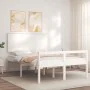 Cama personas mayores cabecero madera maciza blanco 140x200 cm de vidaXL, Camas y somieres - Ref: Foro24-3195482, Precio: 186...