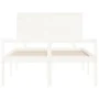 Cama personas mayores cabecero madera maciza blanco 140x200 cm de vidaXL, Camas y somieres - Ref: Foro24-3195482, Precio: 186...