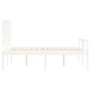 Cama personas mayores cabecero madera maciza blanco 140x200 cm de vidaXL, Camas y somieres - Ref: Foro24-3195482, Precio: 186...