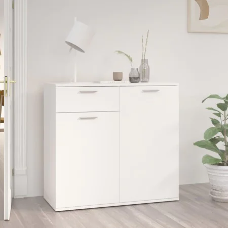 Aparador de madera contrachapada blanco 80x36x75 cm de vidaXL, Aparadores - Ref: Foro24-805770, Precio: 87,08 €, Descuento: %