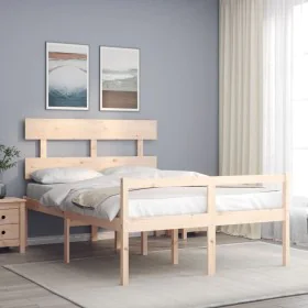 Bed for seniors with solid wood headboard 140x200cm by vidaXL, Beds and slatted bases - Ref: Foro24-3195351, Price: 143,57 €,...