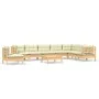 Muebles de jardín 9 pzas y cojines madera maciza de pino crema de vidaXL, Conjuntos de jardín - Ref: Foro24-3096737, Precio: ...