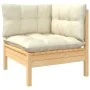 Muebles de jardín 9 pzas y cojines madera maciza de pino crema de vidaXL, Conjuntos de jardín - Ref: Foro24-3096737, Precio: ...