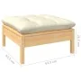 Muebles de jardín 9 pzas y cojines madera maciza de pino crema de vidaXL, Conjuntos de jardín - Ref: Foro24-3096737, Precio: ...
