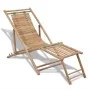 Tumbona de exterior con reposapiés bambú de vidaXL, Tumbonas - Ref: Foro24-41492, Precio: 90,00 €, Descuento: %