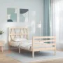 Estructura de cama con cabecero madera maciza 100x200 cm de vidaXL, Camas y somieres - Ref: Foro24-3194366, Precio: 103,73 €,...