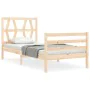Estructura de cama con cabecero madera maciza 100x200 cm de vidaXL, Camas y somieres - Ref: Foro24-3194366, Precio: 103,73 €,...