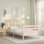 Estructura de cama con cabecero madera maciza 100x200 cm de vidaXL, Camas y somieres - Ref: Foro24-3194366, Precio: 103,73 €,...