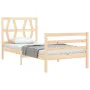 Estructura de cama con cabecero madera maciza 100x200 cm de vidaXL, Camas y somieres - Ref: Foro24-3194366, Precio: 103,73 €,...