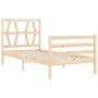Estructura de cama con cabecero madera maciza 100x200 cm de vidaXL, Camas y somieres - Ref: Foro24-3194366, Precio: 103,73 €,...