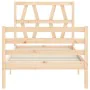 Estructura de cama con cabecero madera maciza 100x200 cm de vidaXL, Camas y somieres - Ref: Foro24-3194366, Precio: 103,73 €,...