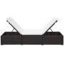 Tumbona con cojín ratán sintético marrón de vidaXL, Tumbonas - Ref: Foro24-44403, Precio: 134,85 €, Descuento: %