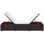 Tumbona con cojín ratán sintético marrón de vidaXL, Tumbonas - Ref: Foro24-44403, Precio: 134,85 €, Descuento: %