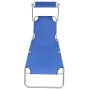 Tumbona plegable con toldo aluminio azul de vidaXL, Tumbonas - Ref: Foro24-47769, Precio: 59,92 €, Descuento: %