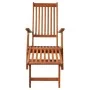 Tumbona de jardín con reposapiés y cojín madera maciza acacia de vidaXL, Tumbonas - Ref: Foro24-3064018, Precio: 136,02 €, De...