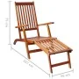 Garden lounger with footrest and cushion in solid acacia wood by vidaXL, Loungers - Ref: Foro24-3064018, Price: 136,02 €, Dis...