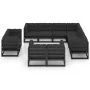 Set de muebles de jardín 11 pzas con cojines madera pino negro de vidaXL, Conjuntos de jardín - Ref: Foro24-3076998, Precio: ...