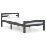 Estructura de cama madera maciza pino gris oscuro 100x200 cm de vidaXL, Camas y somieres - Ref: Foro24-322090, Precio: 119,50...