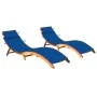 2 Liegestühle mit Kissen aus massivem Akazienholz von vidaXL, Liegen - Ref: Foro24-3077371, Preis: 340,43 €, Rabatt: %