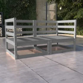 Sofá de jardín 2 plazas gris madera maciza pino de vidaXL, Sofás de exterior - Ref: Foro24-3075246, Precio: 99,64 €, Descuent...