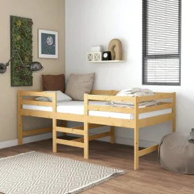 Estructura de cama madera maciza de pino 90x200 cm de vidaXL, Camas y somieres - Ref: Foro24-833095, Precio: 117,04 €, Descue...
