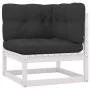 Set de muebles de jardín 12 pzas con cojines madera pino blanco de vidaXL, Conjuntos de jardín - Ref: Foro24-3076940, Precio:...