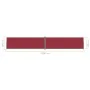 Toldo lateral retráctil rojo 200x1200 cm de vidaXL, Sombrillas - Ref: Foro24-318083, Precio: 132,92 €, Descuento: %