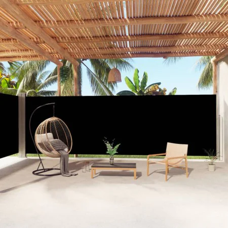 Toldo lateral retráctil negro 200x1000 cm de vidaXL, Sombrillas - Ref: Foro24-318042, Precio: 163,12 €, Descuento: %