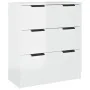 Glossy white plywood sideboard 60x30x70 cm by vidaXL, Sideboards - Ref: Foro24-811076, Price: 94,40 €, Discount: %