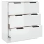 Glossy white plywood sideboard 60x30x70 cm by vidaXL, Sideboards - Ref: Foro24-811076, Price: 94,40 €, Discount: %